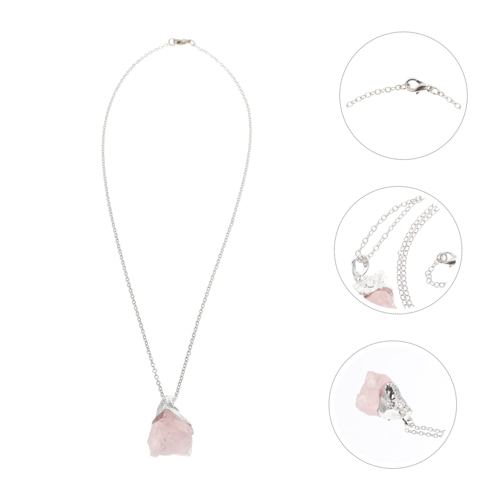 minkissy 4 Piezas Collar Con Colgante De Cuarzo Rosa Colgantes De Cristal Inspirador Colgante De Cristal En Bruto Collares De Cristal Cristales Irregulares Joyas Piedra En Bruto Accesorios