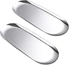 luvtree Set of 2 Multi-Purpose Oval Stainless Steel Tray – Mirror-Polished,Jewelry & Perfume Storage, Bathroom Organizer, Coffee Table Tray, Candle Display, 30cm x 12cm, Silver
