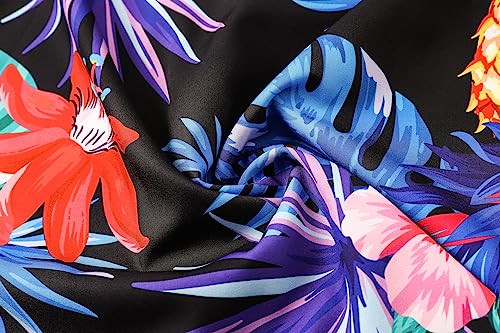 Image of Cromoncent Matching Hawaiian Outfits for Family, Dad and Son Matching Luau Beach Tropical Shirts Mommy Daughter Tropical Sets