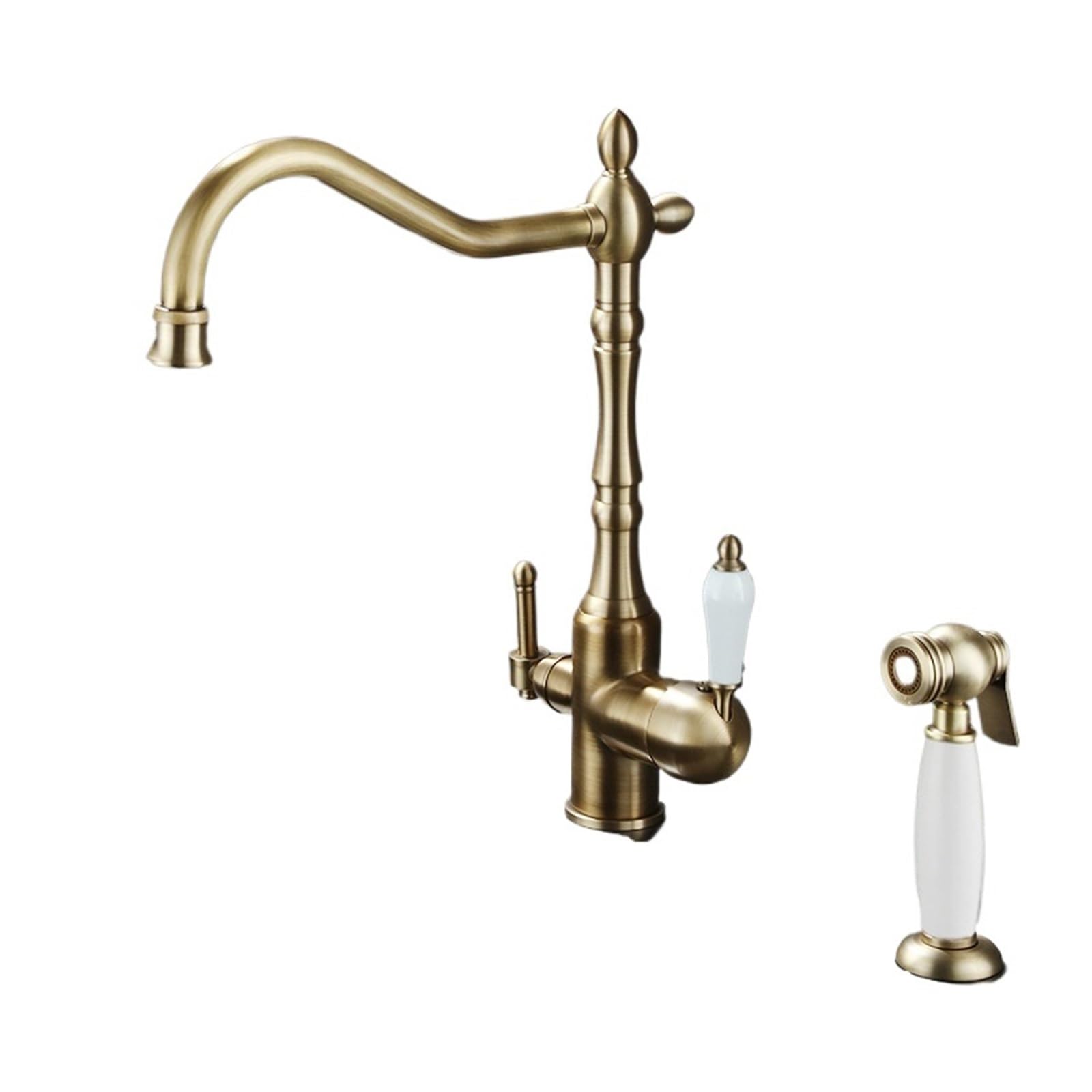 Faucet，Brass Light Luxury Three-in-one Pure Water Faucet