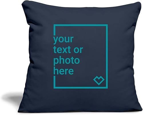 Spreadshirt Funda de almohada personalizada añade tu propio texto o imagen  Almohadas personalizadas, tamaño único, azul marino