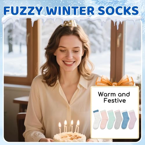 Image of Fuzzy Socks for Women - Fleece Sleep Soft Cozy Animal Socks, Christmas Stocking Stuffers