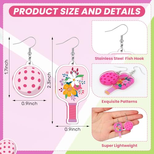 Sureio 8 Pairs Novelty Earrings Set Funny Acrylic Dangling Jewelry Gift for Women Christmas Valentines Mothers Day Graduation3