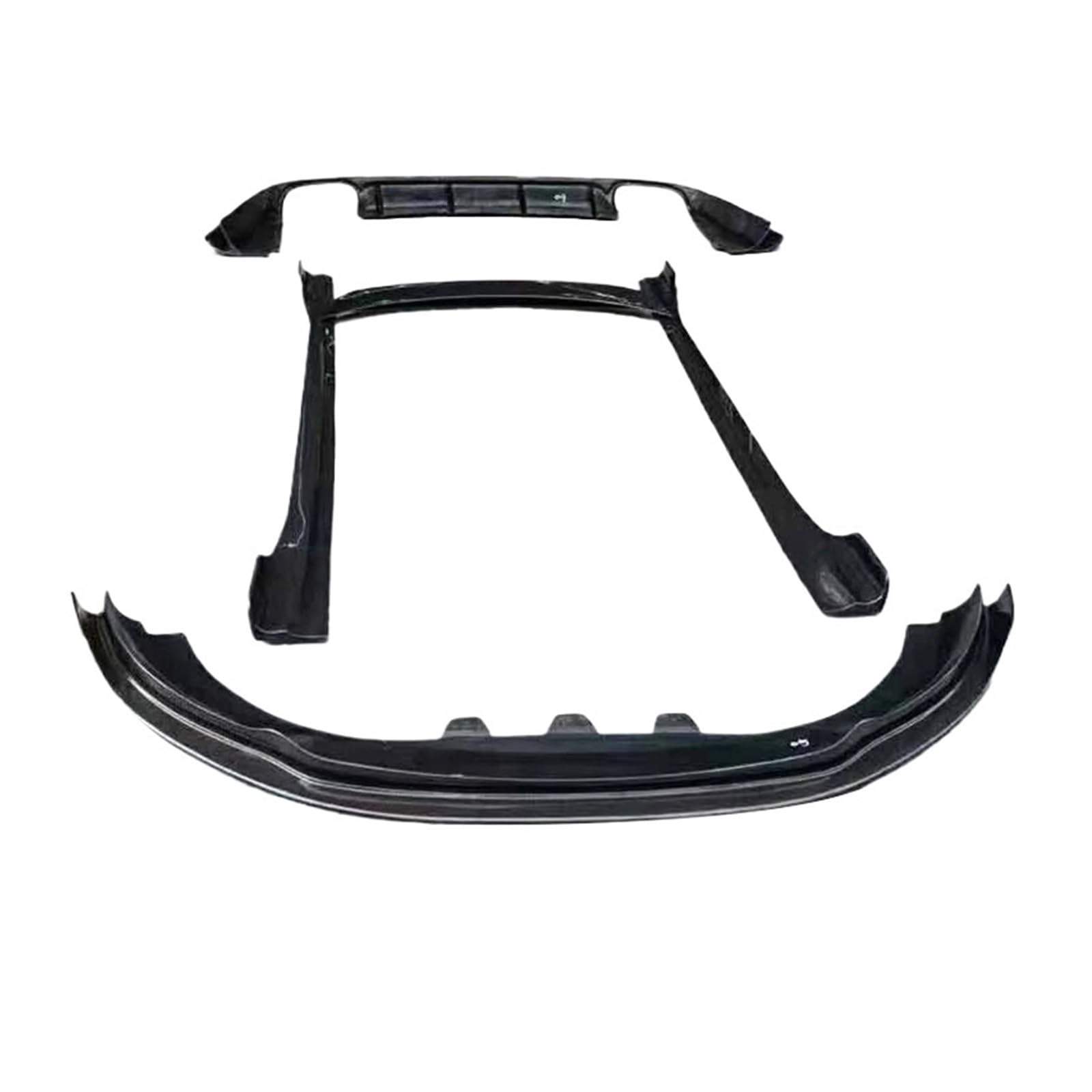 LIGUOHL Compatible with Maserati 2014-2017 Ghibli Front Lip Front Shovel Rear Bumper Lower Guard Plate Side Skirt Plate Roof Spoiler Tail Wing(Front Lip)