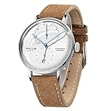 bauhaus spiegelfolie Enegy Reserve Mechanische Uhr: 35 Stunden Gangreserve-Anzeige, zeigt die Laufenergie der Uhr an, Vollaufzug kann bis zu 35 Stunden betrieben werden. Minimalistisches großes Zifferblatt zollt dem Bauhaus-Stil. Gehärtete blaue Zeiger, die Farbe hängt stark vom Umgebungslicht ab. Hilfszifferblatt ist Sekundenzeiger mit Hacking.