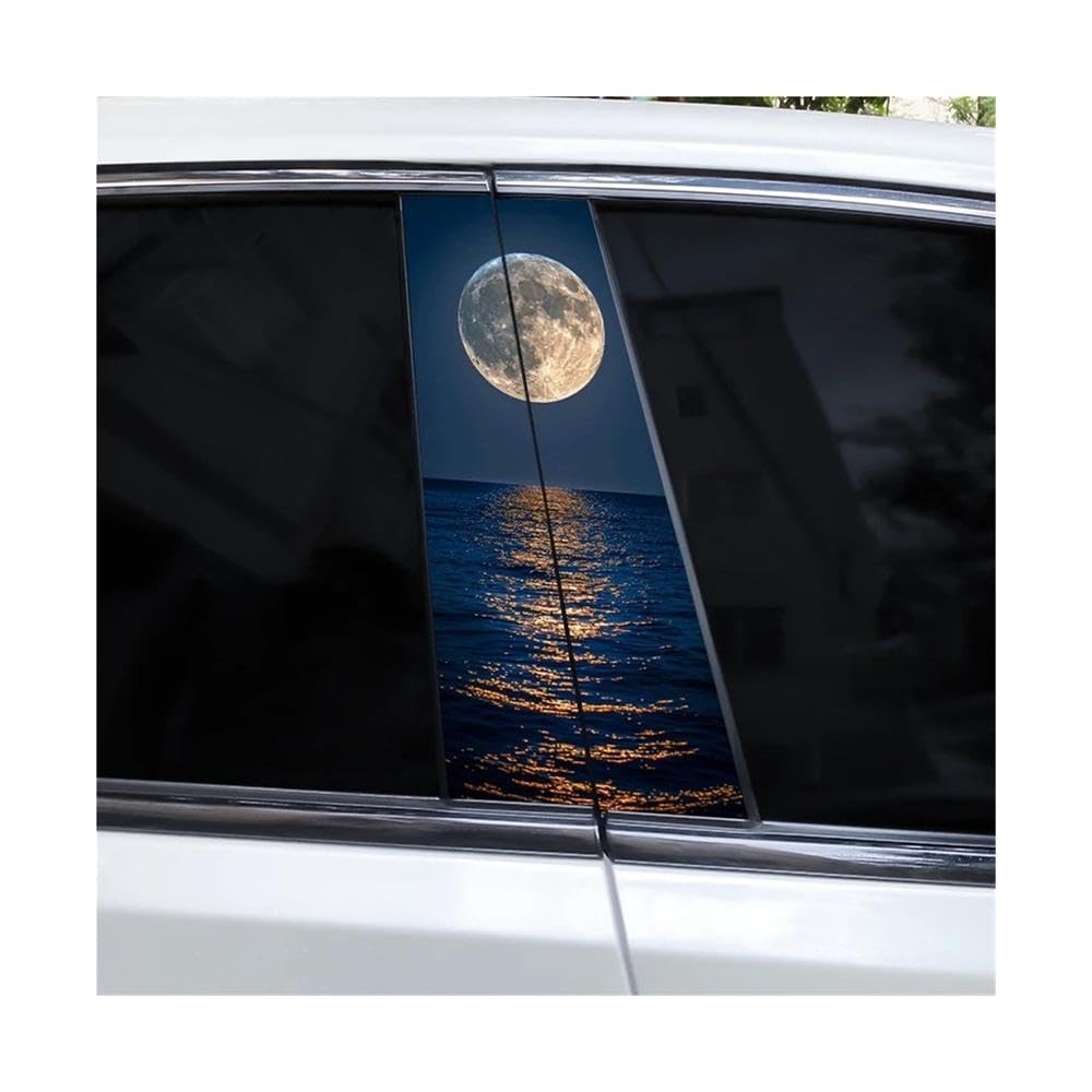 Bertdcx F 2Pcs Landscape Diy Car Door Pillar Vinyl Stickers Auto Parts(F)