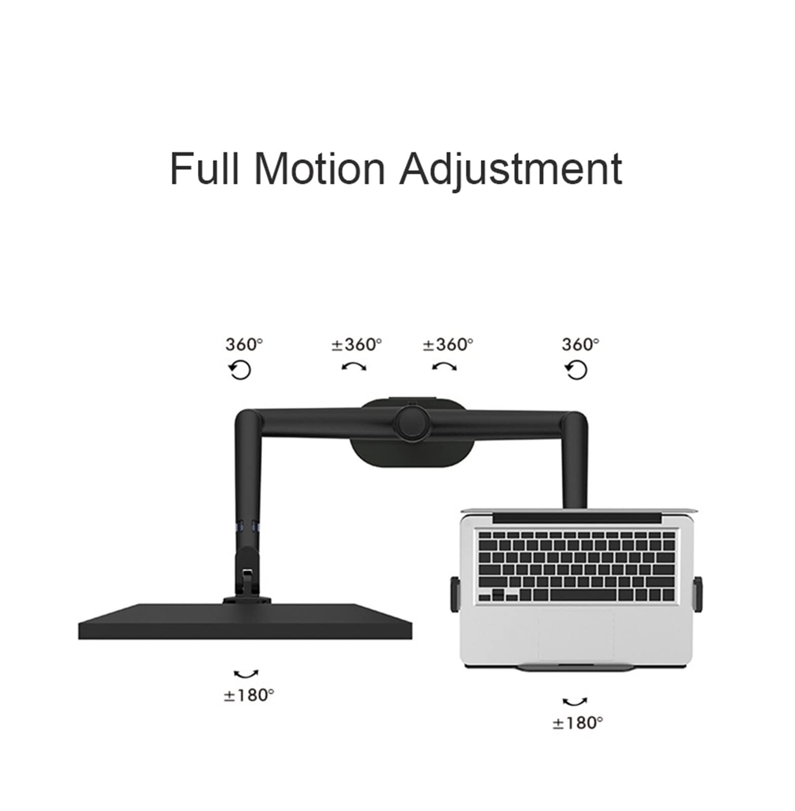 Soporte de Monitor Dual Escritorio 17-32 Pulgadas con Ajuste Altura Aluminio + Soporte for computadora portátil 12-17 Brazo Montaje Triple Movimiento Completo(Silver)
