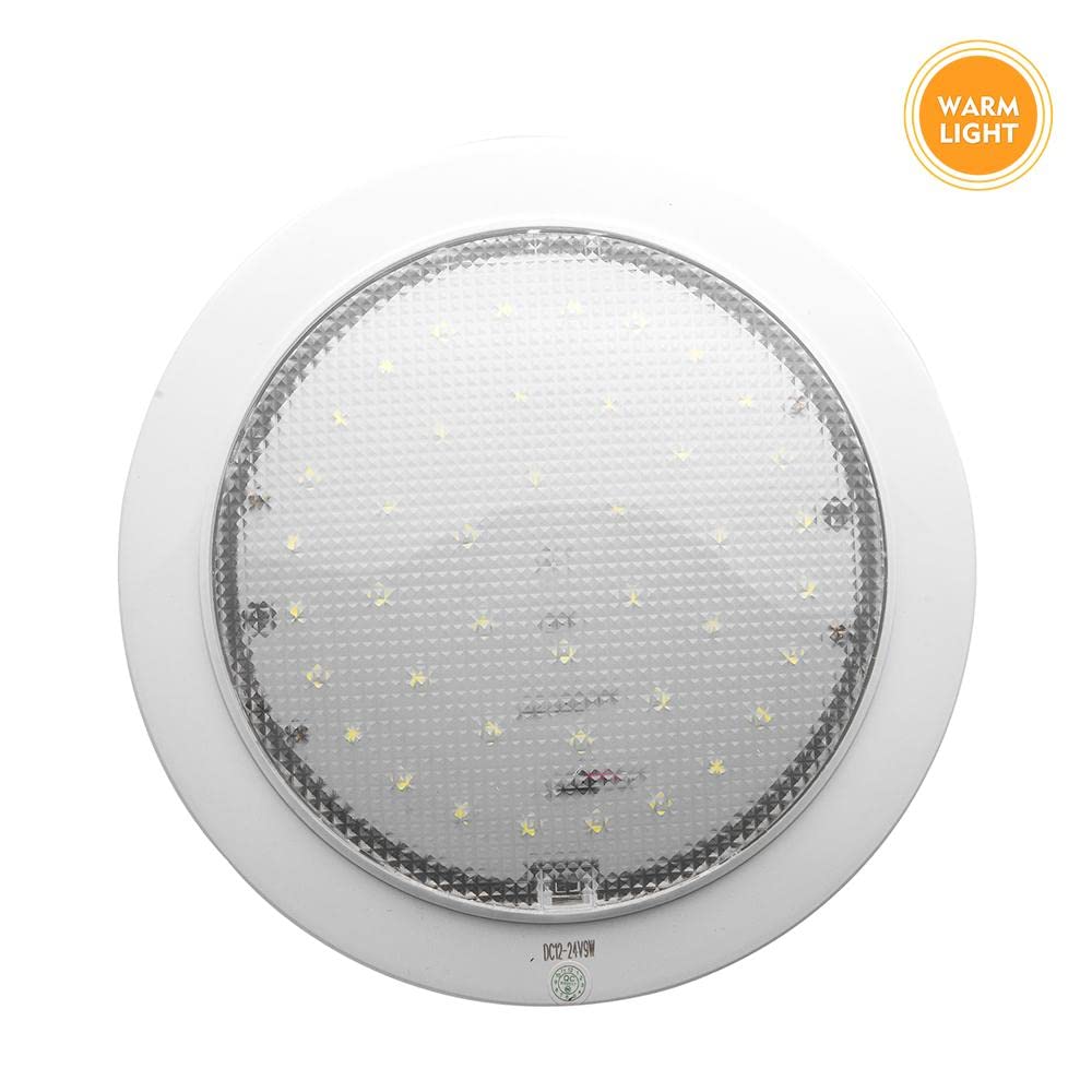 Baceyong Oświetlenie wewnętrzne LED Reflektor sufitowy RV z włącznikiem/wyłącznikiem / 12 V Puck Lights do kamperów, świateł przyczep, świateł kempingowych i świateł łodzi ciepła biel