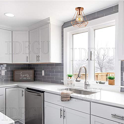 IDEGU 2 Pezzi Plafoniere E27 Vintage Lampada da