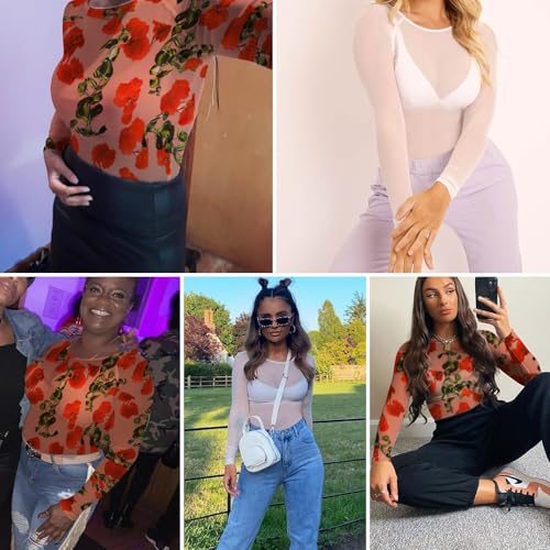 Image of Buauty Sheer Tops for Women,Mesh Fishnet Tops Plus Size,Stylish and Sensational Mesh Blouses for Fashion-Forward Ladies