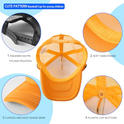 Kids Baseball Cap,3D Design Breathable Sun Protection Adjustable Boys Girls for Aged 3-8 Years Young Children3