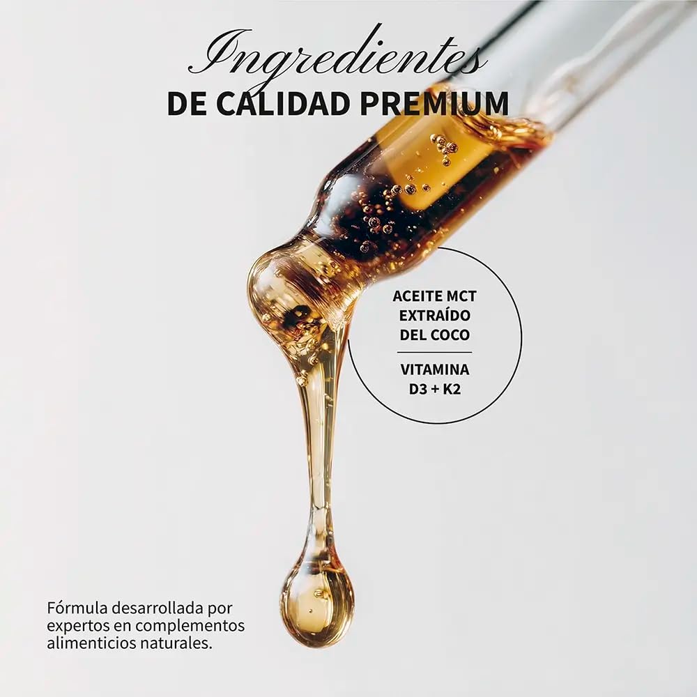 HIFAS DA TERRA CocoVit D + K2 Líquido - 500 UI Vitamina D3 + 50 µg Vitamina K2 por gota - Suplemento en aceite MCT de coco - Apoyo al Sistema Inmunitario y Estado de Ánimo - Formato con gotero, 20 ml