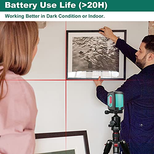 Image of Laser Level, HYCHIKA 50 Feet Cross Line Laser with Dual Modules, Self Leveling Laser Level, Switchable Self-Leveling Vertical and Horizontal Line Construction Picture Hanging, Battery Included