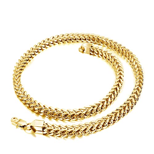 Collier chaîne de blé hommes gros maillons acier inoxydable 66cm