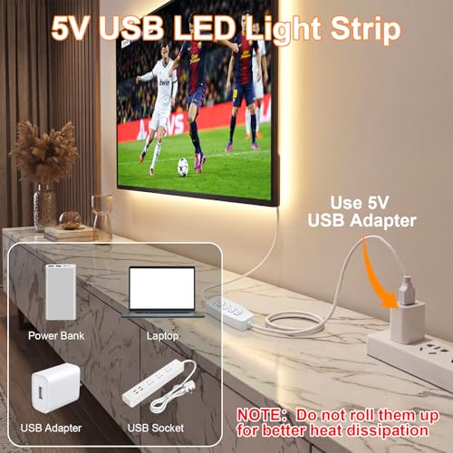 Image of iNextStation 6.56FT CCT COB LED Strip Lights 2700K-6500K USB 5V LED Strips | 608LEDs LED Light Strips, Cuttable DIY LED Lights, High CRI93+ LED Tape Lights for TV Backlight, Cabinet, Mirror, Party Decor