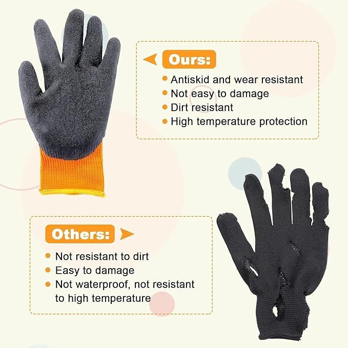 Image of Garden Art Multipurpose Gloves| Cut-Resistant Gloves, Rubber Coated, Comfortable For Wood Working, Construction Work, Electric Welding and Other Activites (Orange Gloves)