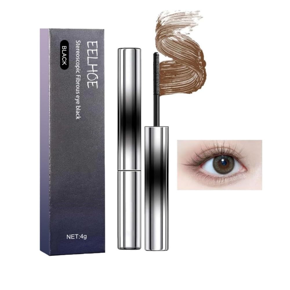 【TKの人気商品】LiangNiShi 韓国3Dカールマスカラ - 眼元の立体感を際立たせる、長時間キープ、メタルコーム採用、防水・防汗、終日持続メイク、人気商品 (12#ブラウン)