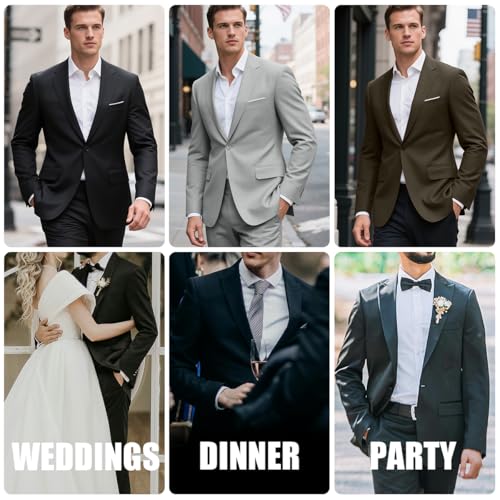 Men's Slim Fit One Button Suit Blazer Jacket Lightweight Sport Jacket Coat for Wedding, Business, Party4