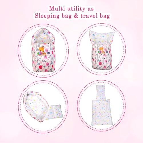 Image of Mee Mee 3 in 1 Baby Bed, Sleeping Bag & Carry Nest, Koala Bear Embroidery, Shearing Finish & Cotton Soft from Inside, Machine Washable & Portable Bassinet, 0M+, Pink