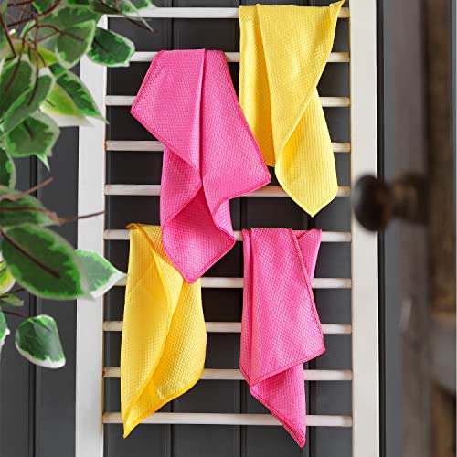 buanart Nano Streifenfrei Fenstertuch 4 Stück | Super Saugfähiges Mikrofaser-Polierreinigungstuch für Auto, Fenster, Brille, Küche, Glas, Spiegel 30x40 cm Fensterputzer Cover