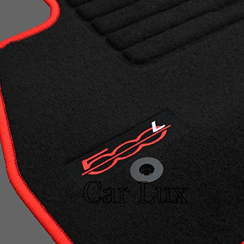 Alfombrillas Coche Fiat 500 - A Medida Desde 2013 - Tela Velour, Antideslizantes Y Con Talonera