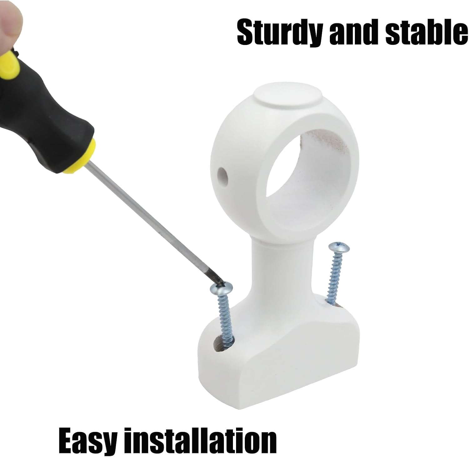 Window Hardware Rod Holders, Wood Curtain Rod Holder Pole with Expansion Tube and Screw