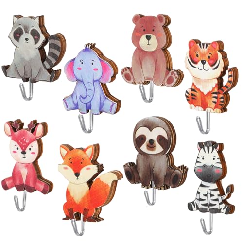 XLIUAX 8 Stück Süße Tier Kleiderhaken, Farbe Selbstklebender...