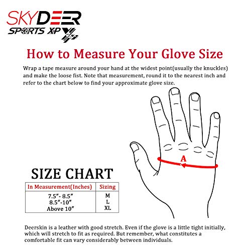SKYDEER Waterproof Cold Weather Deerskin Leather Winter Ski Gloves (SD8648T/XL)