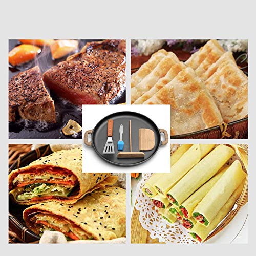 Wok de hierro fundido 35 cm sin recubrimiento químico miniatura 2