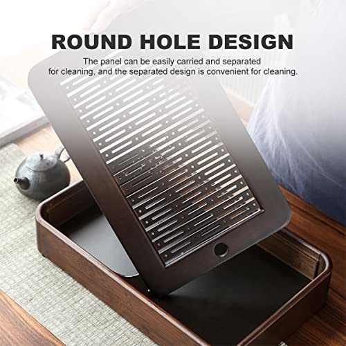 Hapivida Chinese Kung Fu Tea Tray,Bamboo Tea Serving Tray with Water Storage Compact Gongfu Tea Table Set Traditional Chinese Tea Plate for Tea Ceremony - Image 4