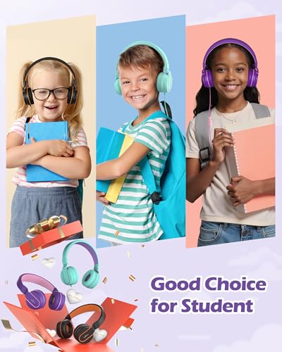 Image of AILIHEN USB C Headphones for Kids with Microphone, 85dB /94dB Volume Limited Over Ear Wired Headphones, Foldable Adjustable Headband for School, Chromebook, Tablet, iPad