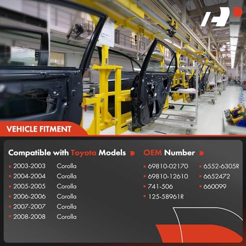 A-Premium Power Window Regulator with Motor Compatible with Toyota Corolla 2003-2008 Sedan Front Right Passenger Side by A-premium - Image 3