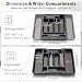 Caperci Large Silverware Organizer for Kitchen Drawer & Utensils - Expandable Drawer Organizer for Cutlery, Flatware & Gadget, BPA-Free Thick Plastic, Wider Compartments & Non-skid Feet (Black)