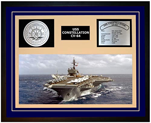 Navy Emporium Uss Constellation Cv 64 Framed Navy Ship Display Blue #TOP13