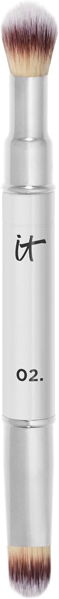 Heavenly Luxe Dual Airbrush Concealer Brush #2 | Dual-ended Luxe Makeup Brush for Liquid + Cream Concealer, Spot Concealing with Foundation, Synthetic Fibers, Cruelty-free