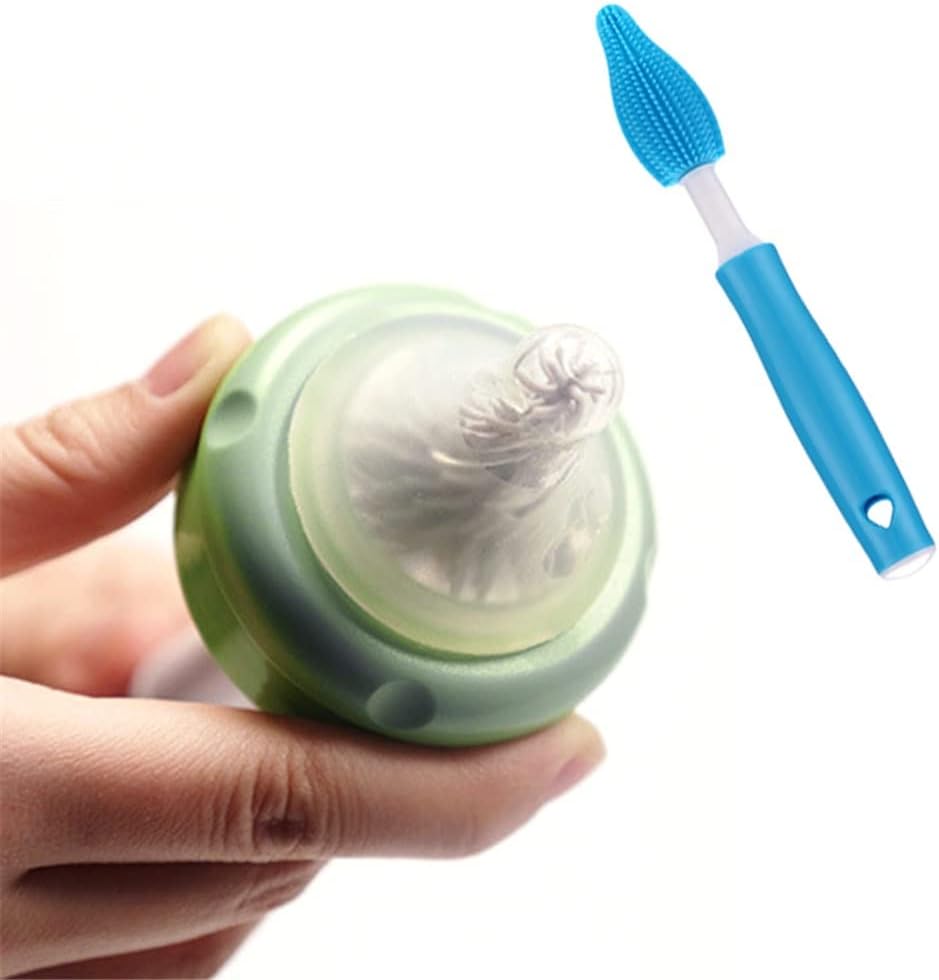 Silicone Bottle Brush 360 Degree Rotation Baby Pacifier Cup Nipple Cleaning Brushes Set Handheld Soft Food Grade Watering