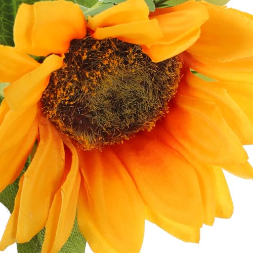Frcolor 造花 ひまわり 花束 5個 人工観葉植物 装飾花 デスク/オフィス/インテリア飾り 造花アレンジメント 写真撮影 お祝い プレゼント インテリア 部屋飾り 自宅 喫茶店 結婚式 [2]