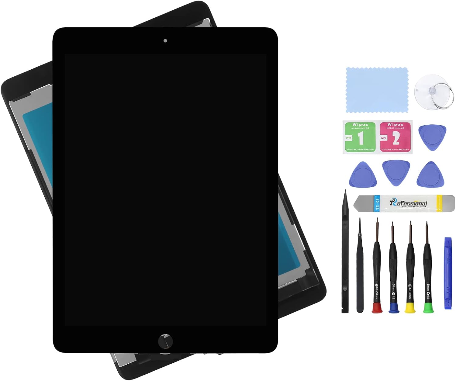 9.7" LCD Screen Replacement for iPad air 2 2nd Generation A1566 A1567 Display LCD Assembly and Glass Touch Digitizer Premium Repair Kit (Black)