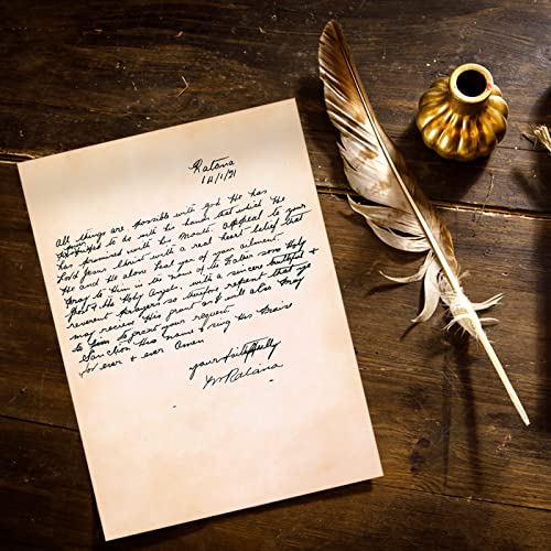 100 Sheets of Parchment Paper for Writting printing,Old Looking Vintage Design Stationery Vintage Letter Writting Paper for Invitation,Letter,Resume,Art,Double Sided - Thumbnail 5