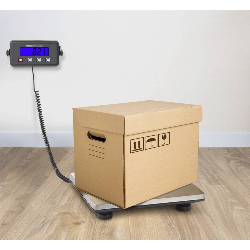 VOLTCRAFT PLS-220S Plattformwaage Wägebereich (max.) 200 kg Ablesbarkeit 50 g batteriebetrieben, netzbetrieben Edelstah