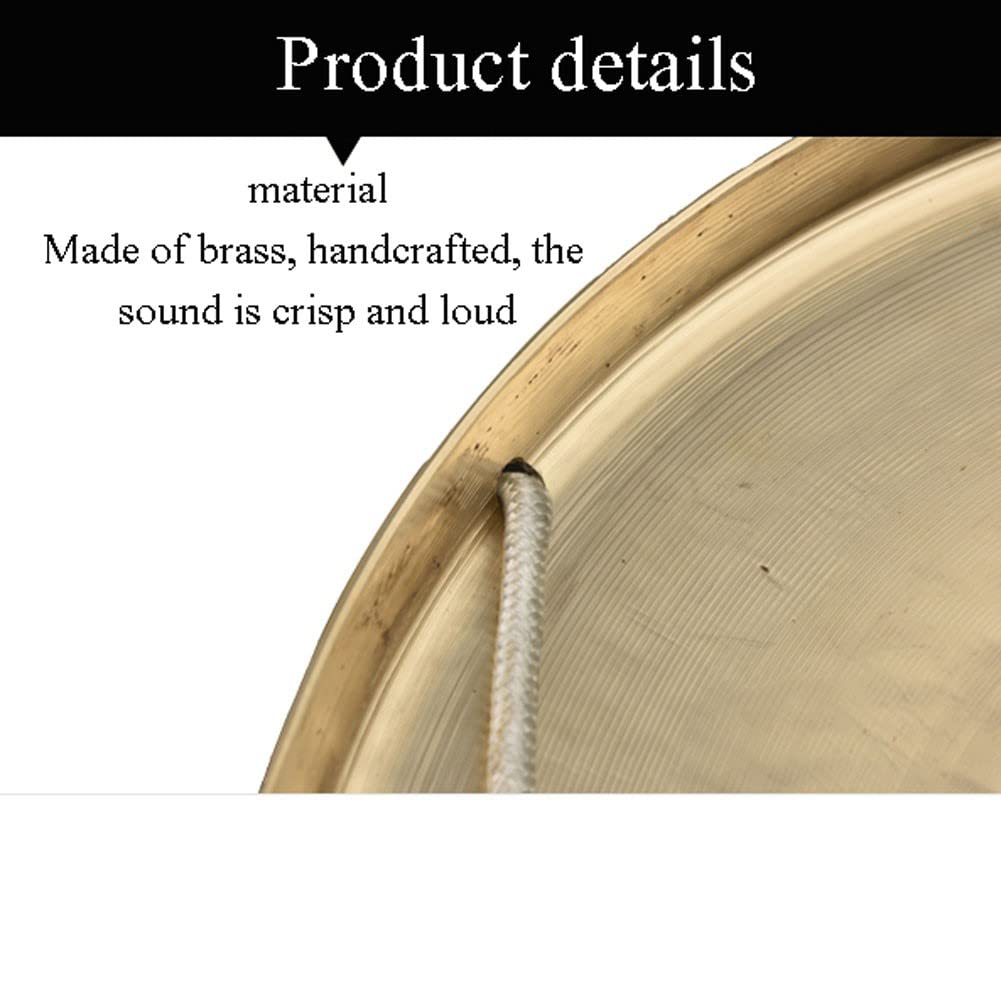 Gong in ottone da 30 cm, strumento a percussione realizzato a mano in rame, perfetto per chiesa, lirica e gruppi musicali, piatto resistente per batteria e ritmo