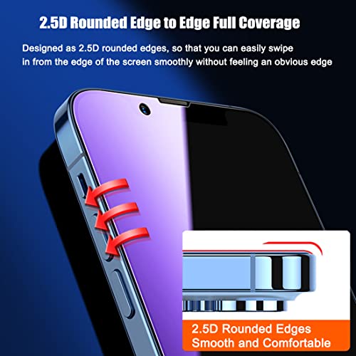 Soopur [2 Pack Compatible With Iphone 13 Pro Max & Iphone 14 Plus Anti Blue Light Privacy Screen Protector 6.7", Scratch Resistant, Anti-Shatter Tempered Glass Film, Rounded Edge Full Coverage #TOP4