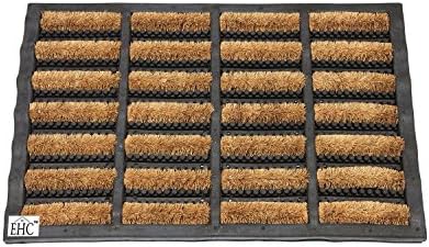 Ehc Heavy Duty Rubber Natural Coir Tuffscrape Door Mat, Indoor or Outdoor, 45 x 75cm