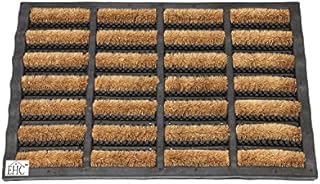 Ehc Heavy Duty Rubber Natural Coir Tuffscrape Door Mat, Indoor or Outdoor, 45 x 75cm