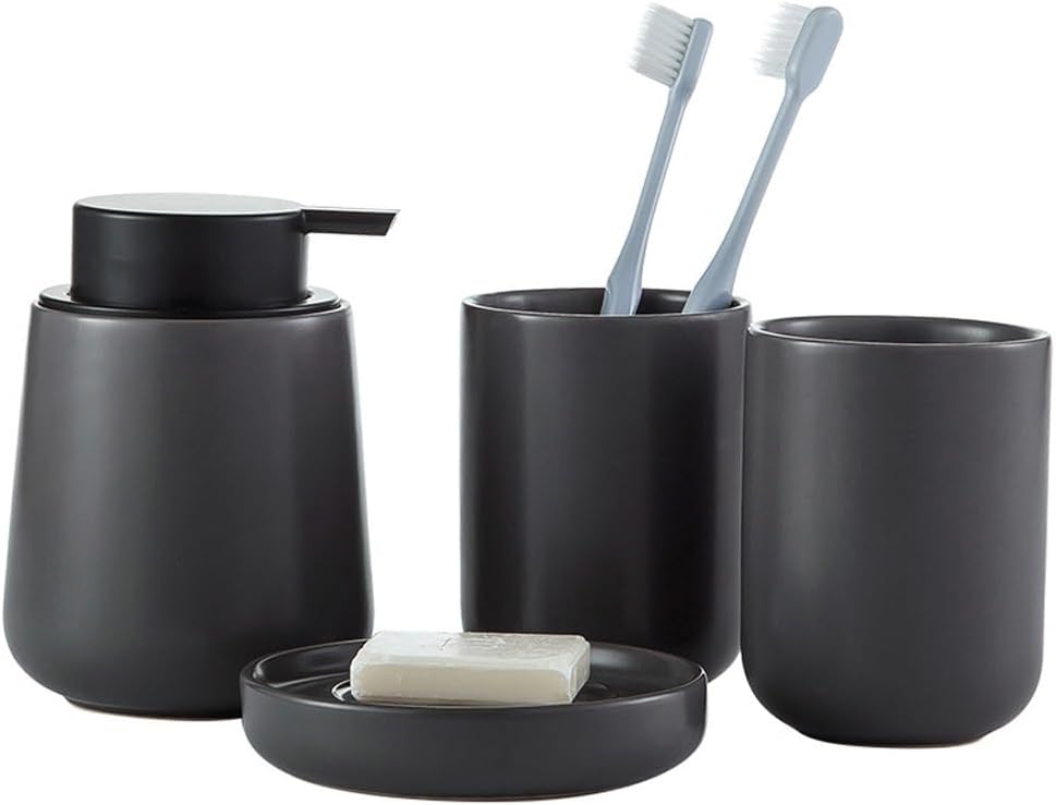 Ceramic Bath Lotion Bottle/Toothbrush Holder/mouthwash Cup/Soap Dish/Toiletry Set