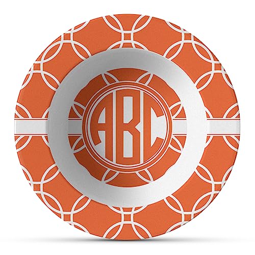 Personalized Linked Circles Plastic Bowl - Microwave Safe - Composite Polymer