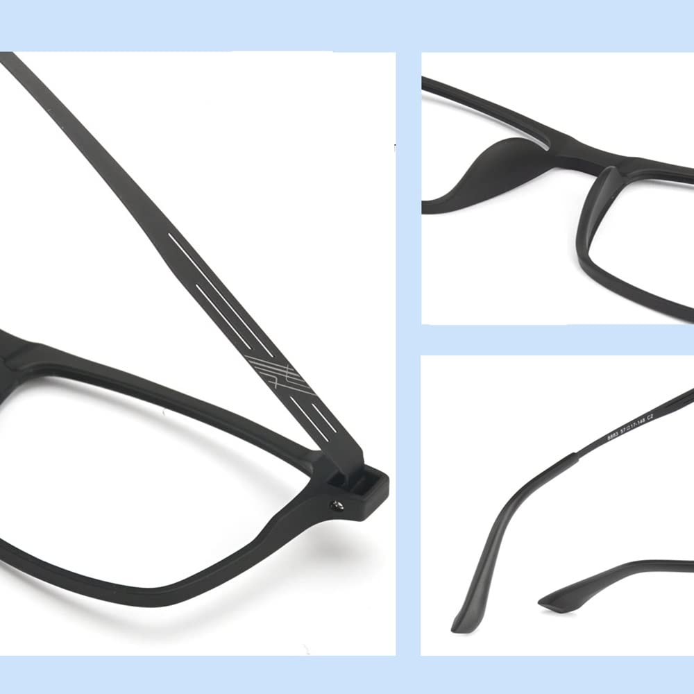 Lesebrille Sonnenbrille 1.0-3.5 Herren Bifokale Gleitsichtbrille Lesehilfe Getönt Anti UV Schutz Flexibel Rahmen Multifokal Sehhilfe Augenoptik (Color : Bright Black, Size : +2.00)