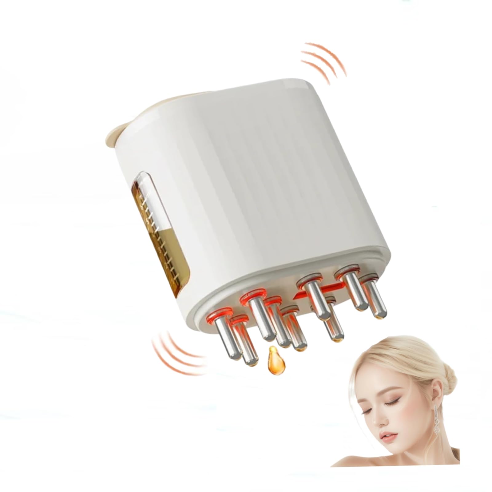 Zilynhom Hair Oil Applicator Comb, Smooth Root Comb Applicator Brush for Scalp Oil, Anti Hair Loss Serum Dispenser, Anti-leak, 6ML Bottle, Scale Control, USB Rechargeable,for Home& Hair Beauty Shop