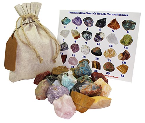 Mixed Rough Natural Stones Mix 1 Lb (.5 Kg) Bulk Reiki Chakra Healing Crystals Mineral Gemstone Specimens (Mixed)