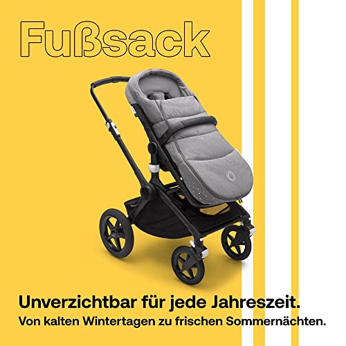 Bugaboo Ganzjahres Fußsack, unverzichtbares Kinderwagen-Zubehör für jede Jahreszeit, wasserdichter und atmungsaktiver Fußwärmer in Grey Mélange